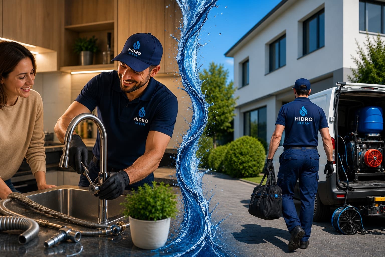 Equipa HidroClean, desentupimentos e canalizações em Lisboa para casas, empresas e condomínios