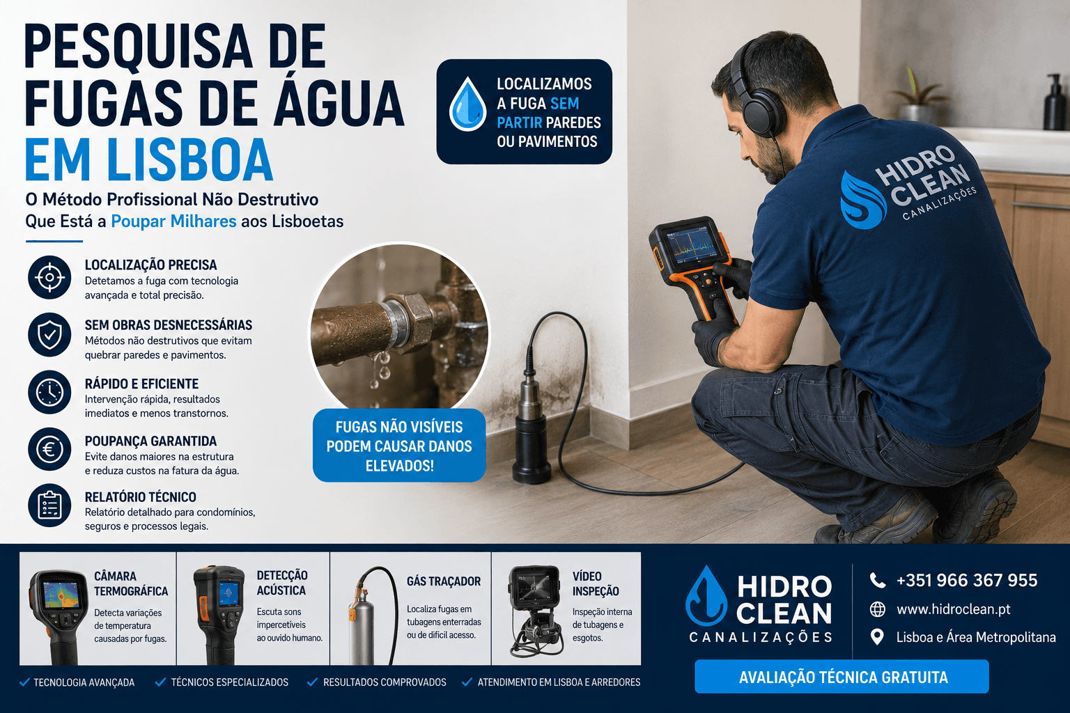 Fugas de Água em Lisboa Como o Método Profissional Não Destrutivo Está a Ajudar os Lisboetas